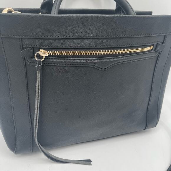 REBECCA MINKOFF Purse Monroe Tote Shoulder Bag Satchel Leather Gold Hardware - Picture 5 of 15